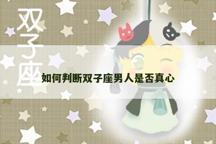 如何判断双子座男人是否真心