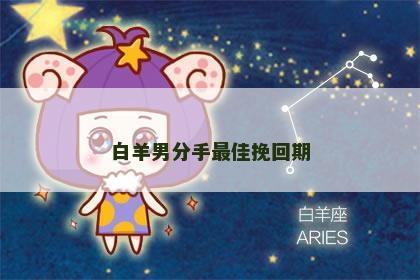 白羊男分手最佳挽回期
