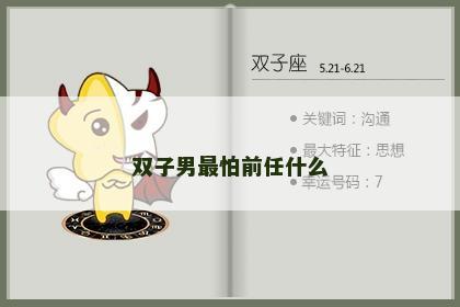 双子男最怕前任什么